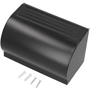Garosa Commercial Toilet Paper Dispenser Wall Mounted Waterproof Paper Holder Tissue Box with Lid for Kitchen Bathroom Aluminum Alloy Roll Holder(Matte Black)