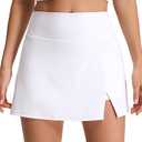 Purple Pocket Faux Leather Skirts for Women High Waisted Bodycon Ruched Mini Skort Skirt with Shorts White XL