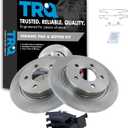 TRQ Rear Brake Pad & Rotor Kit Brake Pads Brake Rotor Ceramic Compatible with 2012-2018 Ford Focus