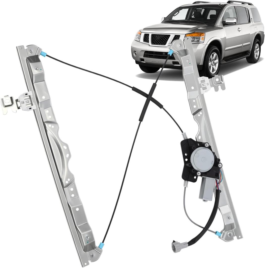 748-524 Front Left Driver Side Power Window Regulator with Motor (6 Pins) Compatible with Nissan Pathfinder Armada 2004/ Armada 2005-2013/ Titan 2004-2010/ Infiniti QX56 2004-2010