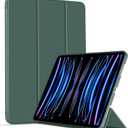 Case for iPad Pro 11 inch 4th/3rd/2nd Generation 2022/2021/2020, Protective Cover with Soft Smooth TPU Back, Auto Wake/Sleep, Support 2nd Gen Pencil Charging (Dark Green)