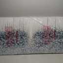 Yotree Paintings - 24x48 Inch 3D Oil Paintings on Canvas Blue Forest Heavy Texture Acrylic Painting Wall Art Wall Decoration Wood Inside Framed Hanging Ready to Hang