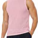 Men's Mesh Workout Tank Top Fitted Sleeveless Shirt for Casual Gym Muscle Training (Pink, XXL)