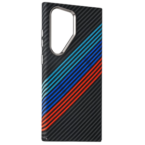 Sanptoch For Magnetic Carbon Fiber Texture Phone Case For Samsung Galaxy S24 S23 Ultra Matte Classic Stripes Shockproof Hard