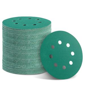 Green Sanding Discs Set, 5-Inch 8-Hole Sandpaper (320 Grit 100pcs)
