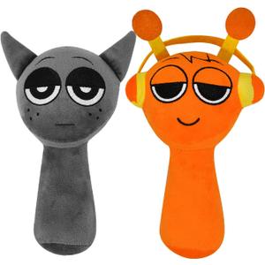 Plush Toys, Horror Games Plushies Toy for Fans, Soft Stuffed Animal Pillow Figure Doll Christmas Birthday Gifts for Adult Kids (Gray+Orange)