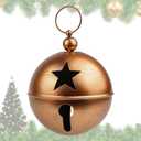 YIYA Big Christmas Jingle Bells Decorations Gold Giant Iron Christmas Ball 9.4x12.2 Inch Jingle Bell Yard Decor for Xmas Holiday Tree Doorway Home Garden Decor