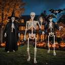 breesky Life Size Skeleton for Halloween: 4.43ft Realistic Human Anatomy Full Body Skeleton Model with 360° Posable Movable Arms - Skeletons for Outdoor Yard Haunted House Atmosphere Decoration