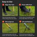 4-Claw Stand Up Weed Puller Tool with Long Handle - Adjustable 30"- 44" Heavy Duty Metal Head Weeder Tool with American Ashwood Handle, Easy Gardening Weed Removal, No Bending or Kneeling
