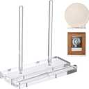 Tabletop Acrylic Display Stand Clear Easel Acrylic Book Display Holder Artwork Storage Rack for Picture Plate Frame Albums Record Magazine Tablet Canvas Board(Clear,7.8 x 3.5 x 7.8 Inch)