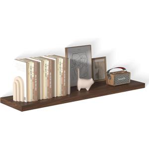 Large Floating Shelves for Wall 1 Pack Deep Floating Shelves No Drilling Accessories Included Deep Wall Shelves for Living Room Kitchen Farmhouse 48" W x 12" D x 1.2" H Walnut