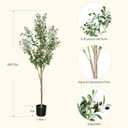 6ft Faux Olive Tree, Artificial Olive Tree Indoor, High Imitation Silk Plant Fake Olive Tree with Realistic Leaves and Fruits, Suitable for Home Living Room Office Decoration