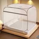 Mosquito Net for Bed,Large Folding Pop Up Mosquito Tent with Net Bottom, 2 Entries, Suit for Twin to King Size Bed(71"x79"x59")