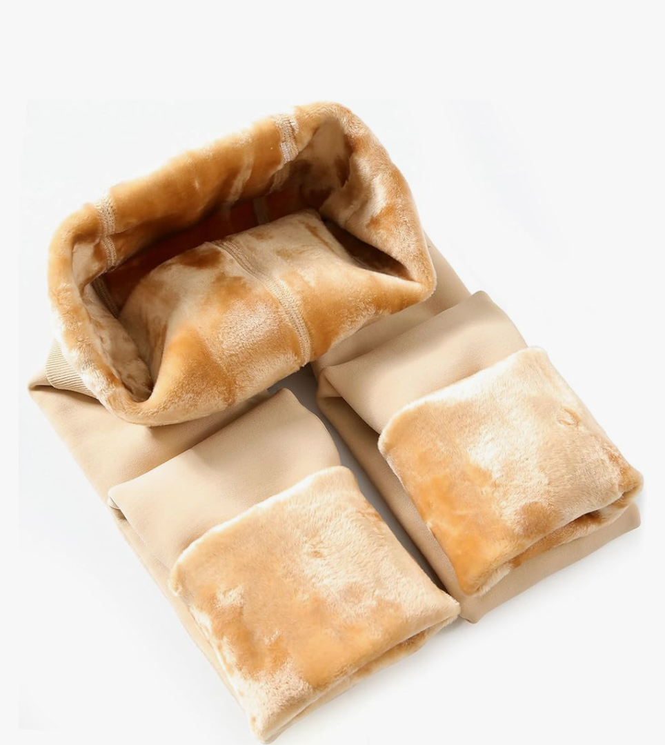 CHRLEISURE Women's Fleece Lined Tights - Fake Sheer Warm Pantyhose Thick Winter Leggings (M/L)