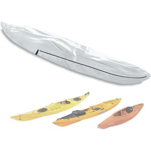 UPF 50+ Kayak Cover, Dustproof Canoe Cover for Outdoor Storage, 420D Waterproof Kayak Cover for Fishing Boat, Gray (Silver, 12ft)