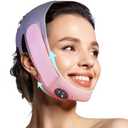 JUSRON V-Line Mask Chin Up Mask Face Strap, Soft Silicone Chin Strap V Shaped Face Mask, Jaw Exerciser 23-27 Inches (Pink)