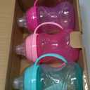 Nuby Clik-It Grip N' Sip Soft Spout No-Spill Training Sippy Cup with Handles - (3-Pack) 10 oz - 4+ Months - Aqua/Purple/Pink