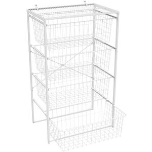 ClosetMaid Wire Basket 4 Drawer Organizer Unit with Shelf for Pantry, Closet, Clothes, Linens, Sturdy Steel, Easy Assembly, White