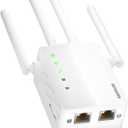 WiFi Extender & Repeater - Dual Band 2.4G/5.8G Wireless Signal Booster with Ethernet Port, Easy Setup for Home, Covers Whole House, Garage & Garden