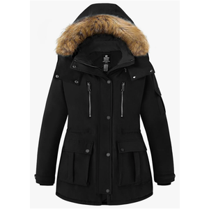 wantdo Plus Size Winter Coats for Women Parka Overcoat Warm Winter Jacket with Hood, Size 5X