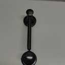 RUMOSE Toilet Paper Roll Holder Bathroom Flexible Pivoting Tissue Handle on Wall Mounted Matte Black Rustproof Toilet Tissue Roll Holder,Stainless Steel