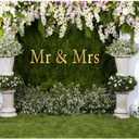 Yeele 10x8ft Wedding Reception Backdrop for Photography White Curtain Floral Lawn Greenery Mr and Mrs Background for Wedding Bridal Shower Bride to Be Engagement Event Supplies Photo Shoot Props