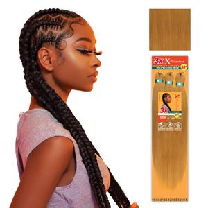 Sensationnel X-pression prestretched braiding hair - 3x braid 58 inch all kanekalon flame retardant synthetic braid for box braids and twists (3 pack, 27 HONEYBLONDE)