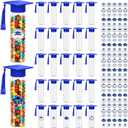 25 Pcs 2026 Graduation Candy Tubes Blue - Grad Cap Jars with Tassels & Stickers, Bulk Plastic Containers for DIY Graduation Party Favors, Table Decorations Gifts for Students