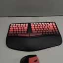 Ergonomic Wireless Keyboard and Mouse Set Wireless Keyboard Silent Mice Set with Wrist Rest for Computer, Laptop, PC, Mac, Windows, Black/Pink