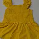 BesserBay Girls Summer Ruffle Cap Sleeve Square Neck Tank Top Peplum Hem Smocked Cute Babydoll Blouse 5-14 Years (Yellow, 6yrs Old)