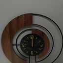 Modern Walnut Marble Dial Wall Clock, Large Wood Metal Frame Silent Non Ticking Wall Clocks for Living Room, Bedroom Decoration, Contemporary Home Wall Decor Gift Idea, 22 in