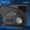 Lasko Pivoting High Velocity Portable Utility Fan - 12" - U12104 - Black | Adjustable Air Mover Blower Fan for Bedroom, Office Desk, Garage, and Home, With 2 Outlets 120V, 3 Speeds
