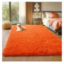 Orange Shag Rug for Bedroom, 4x5.9 Feet Fluffy Area Rugs for Living Room and Nursery, Soft and Comfy, Fuzzy Carpet for Girls Boys Kids Dorm Home Decor Aesthetic, Upgrade Non Slip