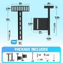 2 Pack Adjustable Headboard Bracket, Universal Metal Bed Frame Headboard with Extra Thick Steel,Bed Footboard Extension kit-Noise Free & Wobble Proof,Powder Coated Black Fit Twin/Full/Queen/King Size