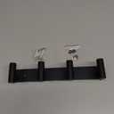 VAEHOLD Hat and Coat Wall Mount Rack - 4 Hooks for Robes, Bags, Keys, and Towels - Bathroom Towel Hanger Organizer - Black