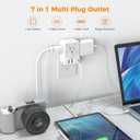 TESSAN Surge Protector Wall Outlet Extender, Multi Plug Outlet Splitter with 3 USB Charging Blocks(1 USB C), Multi Plug Wall Charger for Home, Office, School, College Dorm Essentials, Grey