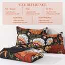 Andency Floral Boho California King Quilt Bedding Set Black, 3 Pieces Farmhouse Flower Botanical Summer Oversized King Bedspreads, Soft Reversible Lightweight Polyester Coverlet Set, 104"x112"