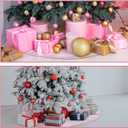 Gejoy Christmas Tree Skirt Jade Fox Velvet Light Pink Mini Tree Skirt for Xmas Party Christmas Decoration Bedroom Home Classroom Corner Decor 12 Inches Gift to Family and Friends