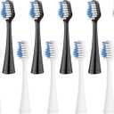 10 Pack Replacement Toothbrush Heads Compatible with AquaSonic Duo Series Home Dental Center, Electric Toothbrush Heads Compatible with Waterpik Complete Care 5.0/9.0, 5 White + 5 Black