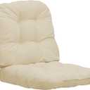 Easy-Going 2 Pack 19"x19" Outdoor Water Resistant Patio Wicker Chair Cushions Reversible Tufted Pads Seat Indoor Furniture Beige