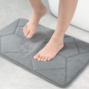 Memory Foam Bathroom Rugs, Super Soft Absorbent and Non-Slip Bath Mats for Shower Floor, Quick Dry Machine Washable Carpet Rug for Home Decor (36"24",Grey)