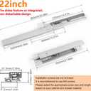 Undermount Shelf Drawer Slide Soft Close Bottom Support Under Mount Pull Out Drawer Track Full Extension Slide Out Drawer Glide Shelf Bracket for Kitchen Cabinet Trash Can Without Side Panel