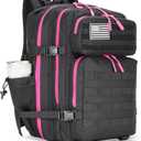 45L Tactical Assault Backpack 3 day assault pack with Molle Waterproof backpack Rucksack for Tactical Backpacks (Black Rose)