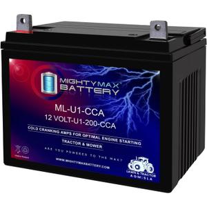 ML-U1-CCA -12 Volt, 200 CCA, Nut and Bolt (NB) Terminal, Rechargeable SLA AGM Battery