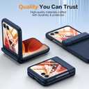 Oterkin Magnetic for Samsung Galaxy Z Flip 7 Case with [Built-in Screen Protector & Hinge Protection][Foldable Invisiable Stand] Military Grade Shockproof Full Body Protection Case for Galaxy Z Flip 7 (Pearl Blue)