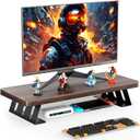 Monitor Stand - 24 Inch Wood Monitor Stand Riser, 220 Pounds Load Capacity Desk Monitor Riser for Laptop/PC/Printer, Desktop Stands Organizer for Home Office