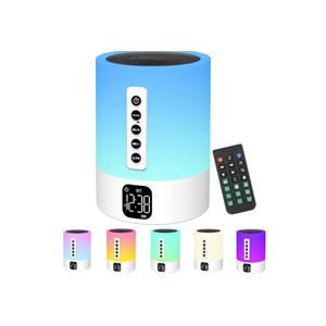 Alarm Clock Bluetooth Speaker, Night Light White Noise Machine Touch Bedside Lamp with Alarm Clock for Kids Multi-Color Changing Night Light Xmas Gifts for Teenage Girls Boys Women Teen Girl Gifts