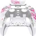 eXtremeRate Left Right Front Top Shell with Touchpad Compatible with p s 5 Edge Controller, Cherry Blossom Whisper Replacement Faceplate Shell DIY Touch Pad Cover Compatible with p s 5 Edge Controller