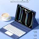 Harvopu for iPad Pro 13 Inch Case with Keyboard (M5/M4) 2025/2024, Magnetic Wireless Detachable Keyboard with Multi-Touch Trackpad 7 Colors Backlit Proof Folio Cover for iPad Pro 13 Inch, Sea Blue