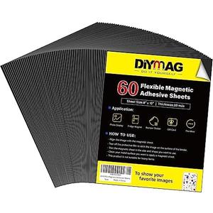 DIYMAG 60Pack Magnetic Adhesive Sheets, Magnetics Sheet with Adhesives Backing, 8x10 Inch Flexible Magnet for Crafts Photos and Die Storage Easy to Cut 3 PACK=90 DIYMAG 60Pack Magnetic Adhesive Sheets, Magnetics Sheet with Adhesives Backing, 8x10 Inch Flexible Magnet for Crafts Photos and Die Storage Easy to Cut 3 PACK=90